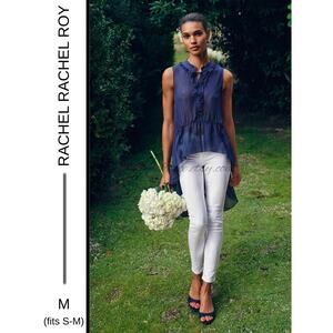 MSRP: $89 | ✨ Rachel Roy High-Low Chiffon Ruffle Blouse Size M (fits S-M)✨